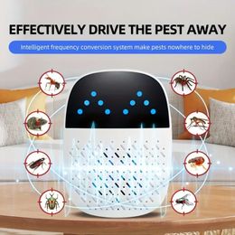 1pc, krachtige ultrasone insectenverjagers plug-in, nieuwe AI Smart Pulse Resonance Rat Repellent, insectenwerend middel, ongediertebestrijding binnen voor muggen, insecten, muizen, spinnen