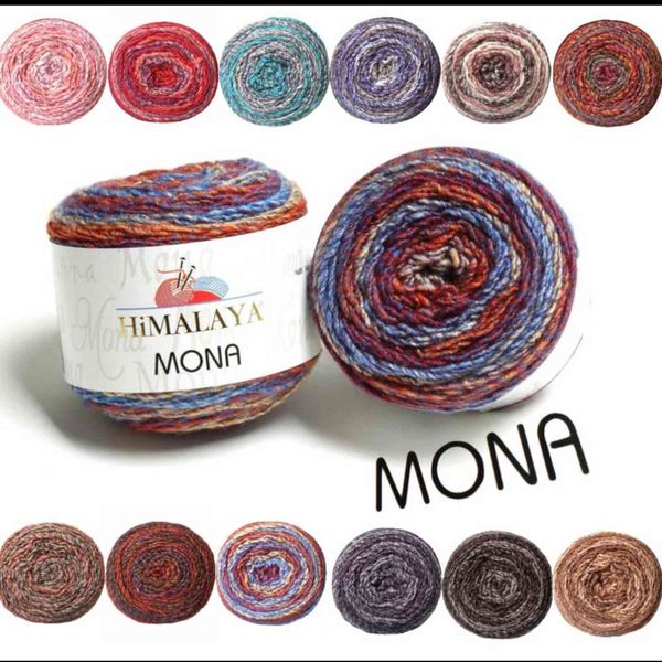 1 PC Himalaya Mona Gâteau Fil 100g Tricot À La Main Crochet Laine Gradient Couleur Ombre Panaché Bonnet Châle Cowl Écharpe Femmes DIY Doux Y211129