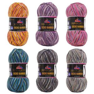 1PC Himalaya chaussettes fil de bambou 100g tricot crochet meilleure qualité laine turque coton cachemire vison mérinos bricolage dentelle fil coloré Y211129