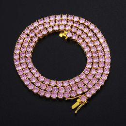 1pc bijou hip hop bijoux doré collier de chaîne de zircone siery zirconi, collier de pendentif de mode pour hommes