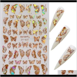 1Pc Holographic Butterfly 3D Nail Stickers Self Adhesive Nail Transfer Decals Colorful Foils Wraps Nail Decorations Wmwfc Uamp0