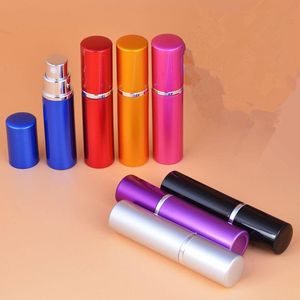 1PC Hot 5ml Kleine Flesjes Pomp Aluminium Glas Parfumflesje Verstuiver Spray Geur Container Mini Reizen Lege geur Nvinu