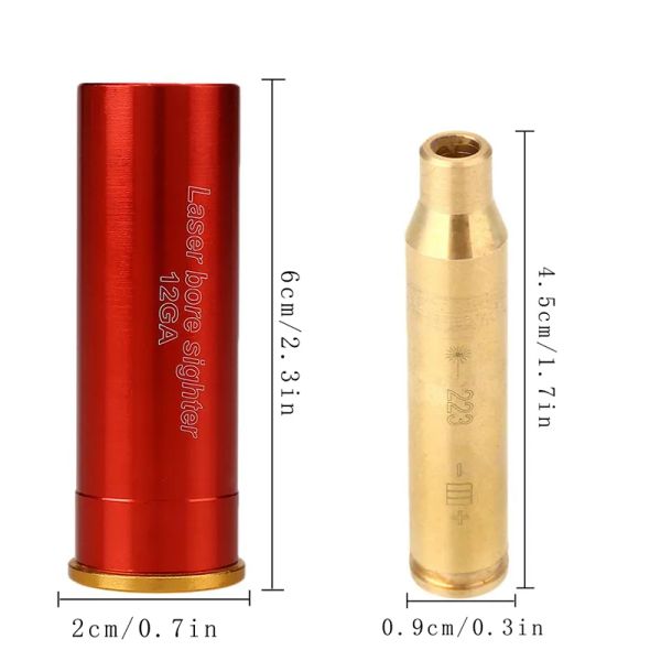1PC Laser de chasse alésage Sigle Boresight Calibre Cartridge Sight Laser For Pistol Rifle Gun 2 Couleurs Nouveau S5.2