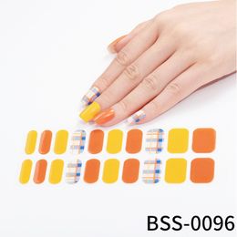 1 ST (inclusief 20 Kleine Stickers) Semi-uitgeharde Gel Nagelstickers UV Fototherapie Gel Nail Wraps Kerst Ontwerpen Waterdicht