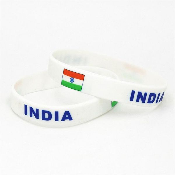 1 pulsera de silicona con bandera de la India para fanáticos del equipo de fútbol, brazalete deportivo de goma elástica, brazalete 2018 SH228250U