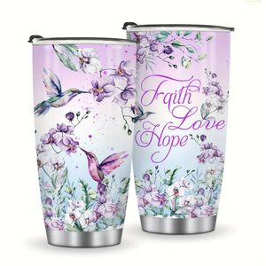 1 stc, geïsoleerde kolibrie Flower Travel Coffee Tumbler Perfect Gift Moeder, oma, zus, dochter - Ideaal voor verjaardag, Valentijnsdag of OCN