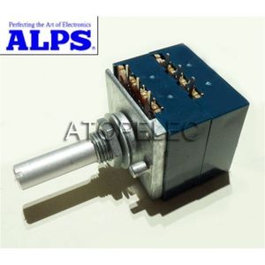 Potentiomètre stéréo japonais ALPS RK27, 2 gangs, double 10K/20K/50K/100K/250K/500K, arbre fendu, T200605, 1 pièce