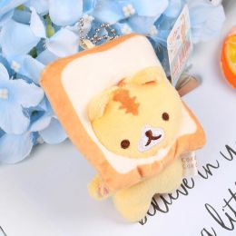 1pc japonais populaire mignon clés mignon mignon pain jaune chat pain pesant pendentif portefeuille