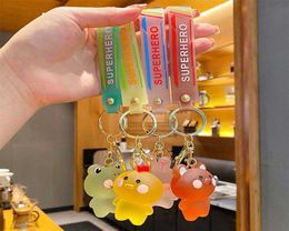 1PC Clé caricature Cristoon ours Key Chain Transparent Car Keychain Cute Frog Animal Keyring Sac Accessoires H1011239B2712418