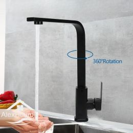 1PC Cuisine Robinet Black Water Tap Kitche Kitchen Stream Stream Stream Tile Chrome Cuisine Cuisine Tap Sifang Single Handel Faucet