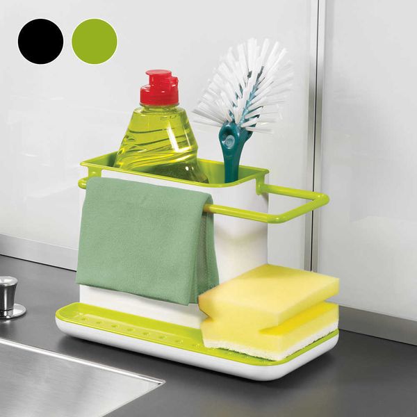 1PC cuisine évier éponge étagère de rangement savon brosse organisateur cuisine salle de bain accessoires porte-serviettes en plastique 210705