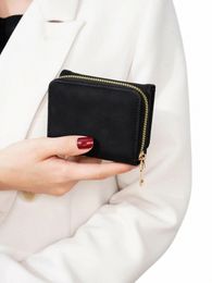 1pc dames 'korte portemonnee geschikt voor werk Busin ID-kaart Creditcard voor kerstcadeau voor jonge meisjes vrouwen witte bollar 92be#