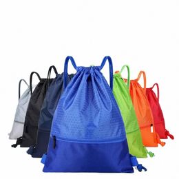 1pc de grande capacité Nyl étanche à glissière à crampons à crampons extérieurs sac de rangement sport fitn sac à billes en polyester épais 45c4 #