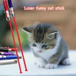 1 Pc Laser Tease Katten Pen Creatieve Grappige Huisdier Led Zaklamp Rode Lazer Pointer Kat Huisdier Interactieve Speelgoed Tool Willekeurige kleur Whole233a