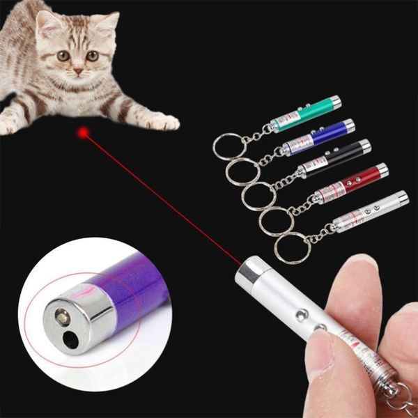 Stylo Laser pour taquiner les chats, 1 pièce, créatif et amusant, torche LED pour animaux de compagnie, pointeur Laser rouge, jouet interactif pour animaux de compagnie, outil, couleur aléatoire, Whole335x