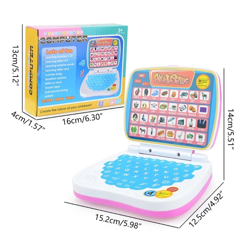 1PC обучающая машина для детской образовательной игрушки для малышей и детских дошкольных ноутбуков для 3,4,5 -летних девочек для мальчиков