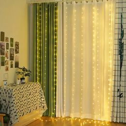 1 Stück, LED-Vorhang-Lichterkette, 100/200/300 LED/USB-Hochzeitsgirlande, Fenster-Wandlampe (9,8 Fuß x 3,3 Fuß, 100 LEDs), Heimdekoration, Schlafzimmer, Weihnachten, Urlaubsdekoration