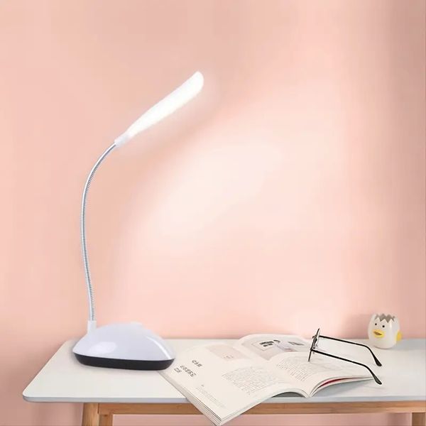 Lámpara LED de escritorio para lectura de libros, lámpara de escritorio con batería 3xAAA, Mini protección ocular, oficina, dormitorio, mesita de noche, mesa de estudio LED, 1 ud.