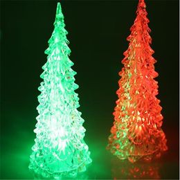 1 st Led Light Mini Artificial Christmas Trees Decorations Festival Tabletop Miniature Snow Frost Xmas Tree Decor #wt