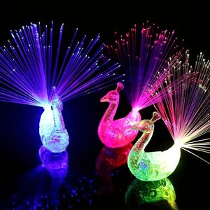 1 st LED Luminous Peacock Light, Fiber Optic Sfeer Lamp voor buitenkamperen