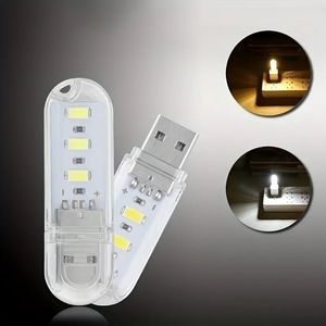 1pc LED veilleuse, Mini Flash pilote Style veilleuse pour clavier d'ordinateur, câble USB batterie externe charge, lumière pour