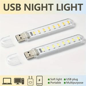 1PC LED Night Light, USB Plug Mini Livre Lights Couple Decor Light 8d Portable Reading Desk lampes