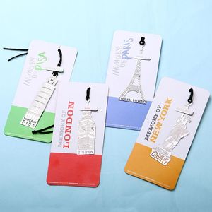 Leuke Panda Bookmark 1pc London Eiffel Tower Statue of Liberty Book Markers Metal Bookmark for Stationery Books Office BBYZQR