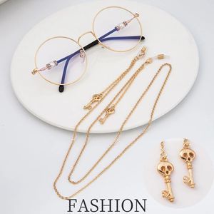 1pc/lote Fashion Metal Eyeglass Gold Chains Key Gafas de sol pendientes de gafas de cable Cordón del cuello con bucle de silicona 240527