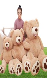 1 pc belle taille énorme 130 cm USA ours géant peau ours en peluche coque de haute qualité vente entière cadeau d'anniversaire pour les filles Baby6080760