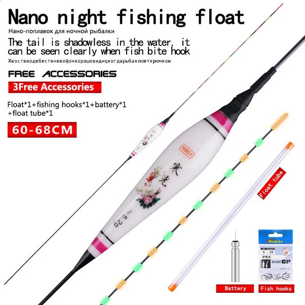 1 PC flotteurs de pêche lumineux Nano Bobber électrique Pesca Super Long Flotador carpe Crucian grand chargement bouée de plomb outils accessoires 240119