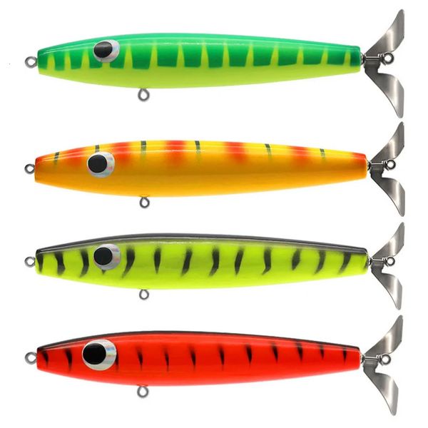 1pc leurre Bigbait pêche appât dur Ser Buzzbait bois flottant à la traîne 14cm25g queue pivotante océan espadon thon YE0309 231229