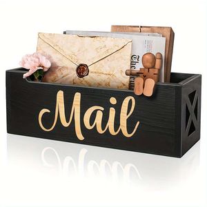Boîte d'enveloppe de courrier 1pc pour la décoration de bureau de comptoir, dossier mural et plateau organisateur de stockage de papier, support de boîte aux lettres de bureau décor à la maison