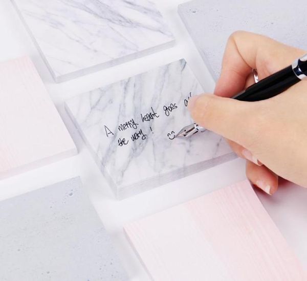 1PC Marble Texture auto-adhésive PAD PAD SLOCKY NOTES Sticker Label Bureau Office Escolar Papelaria7760908