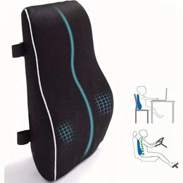 1 st Memory Foam Antislip Autostoel Kussen voor Kantoor en Gaming Stoelen Ondersteunt Lumbale Taille Zacht Comfortabel 240223