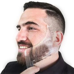 1 st Men baard Styling sjabloon stencil baard kam voor mannen lichtgewicht en flexibele pasvormen alles-in-één gereedschapsbaard