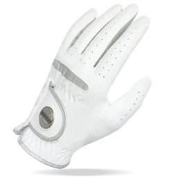 1pc hommes gant de Golf Micro tissu doux respirant ajustement confortable avec marqueur magnétique remplaçable pour les golfeurs blanc 231225