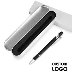 1pc Metalen Multifunctionele Druk Balpennen Aluminium Gift Pen Capaciteit Handschrift Touchscreen Pen Aangepast LOGO Met Box4875961