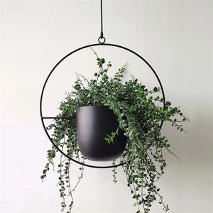 1 st metalen plant hanger ketting opknoping mand bloem pot ijzer opknoping bloempot decoratieve swingende bloem mand tuinpot 210922