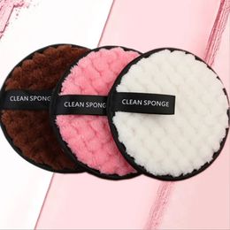 1 stc microvezel make -up removerkussentjes rond herbruikbare wasbare katoendoekjes reinigingskussens gezicht handdoek poeder puff make -up gum