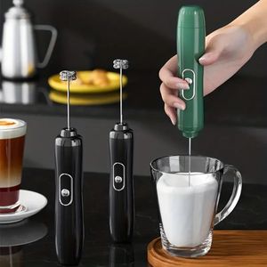 1PC Lait Moussant De Poche, Mélangeur De Mousse De Mélangeur De Café, Alimenté Par Batterie 3 Vitesses, Mini Aérateur Électrique À Main Pour Latte, Cappuccino, Chocolat Chaud, Oeufs