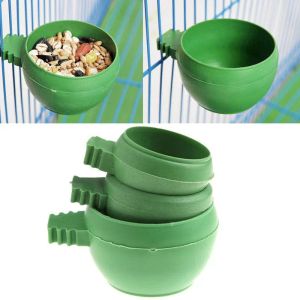 1pc mini oiseau perroquet alimentaire alimentaire d'eau gaspilleur en plastique vert pigeons oiseaux animaux cage tasse de sable d'alimentation support