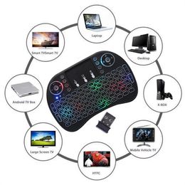 1PC Mini I8 Backlit Draadloos Toetsenbord 2,4GHz Air Mouse Touchpad Handheld Oplaadbare lithiumbatterij voor Mediaspeler Android TV BOX Accessoires