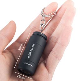 1pc Mini Keychain Pocket Pocket Torch USB Light rechargeable LED LEMPORD LAMPE PLASSE PLIME LAVER IMPHERPORT