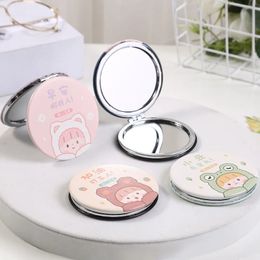 1pc mini maquillaje compacto espejo de dibujos animados portátiles plegables de dos lados espejo espejos cosméticos para regalos