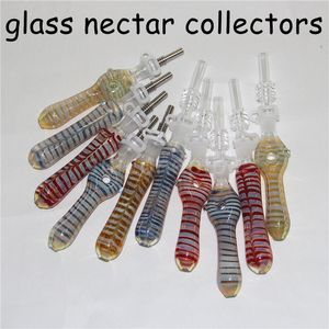 1pc mini kit de nectar narguilés verre dab tuyaux de paille pointe de quartz bong pipe à fumer pointes de quarts de titane plates-formes pétrolières