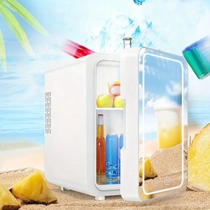 Mini refrigerador de 1 pieza, refrigerador pequeño de 4 litros / 8 latas, calentador de enfriador de CA / CC para dormitorio, dormitorio, automóvil, oficina, escritorio, portátil, compacto, pequeño, para el cuidado de la piel