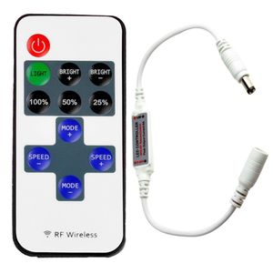 2 stks Mini RF Draadloze Afstandsbediening LED DIMER-controller voor Single Color Light Strip SMD5050 / 3528/5730/5630/3014