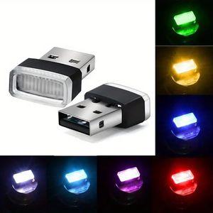 1PC Mini USB LED Car Light Auto Atmosphère Plux de lumière néon et décoration de jeu lampe ambiante