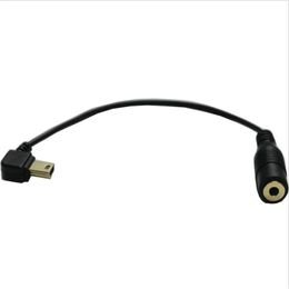 1pc Mini USB mâle à 3,5 mm Cordon de câble audio femelle Jack 3,5 mm pour Adaptateur de microphone à clip actif pour la caméra sportive GoPro Hero