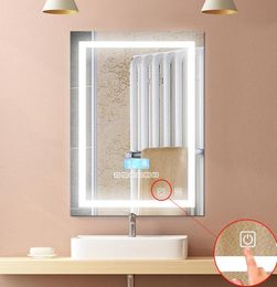 1 Pc moderne 24 W LED salle de bain monté miroir mural éclairé éclairé Simple rétro-éclairé avec bouton tactile vanité lumière miroir de maquillage 2525663
